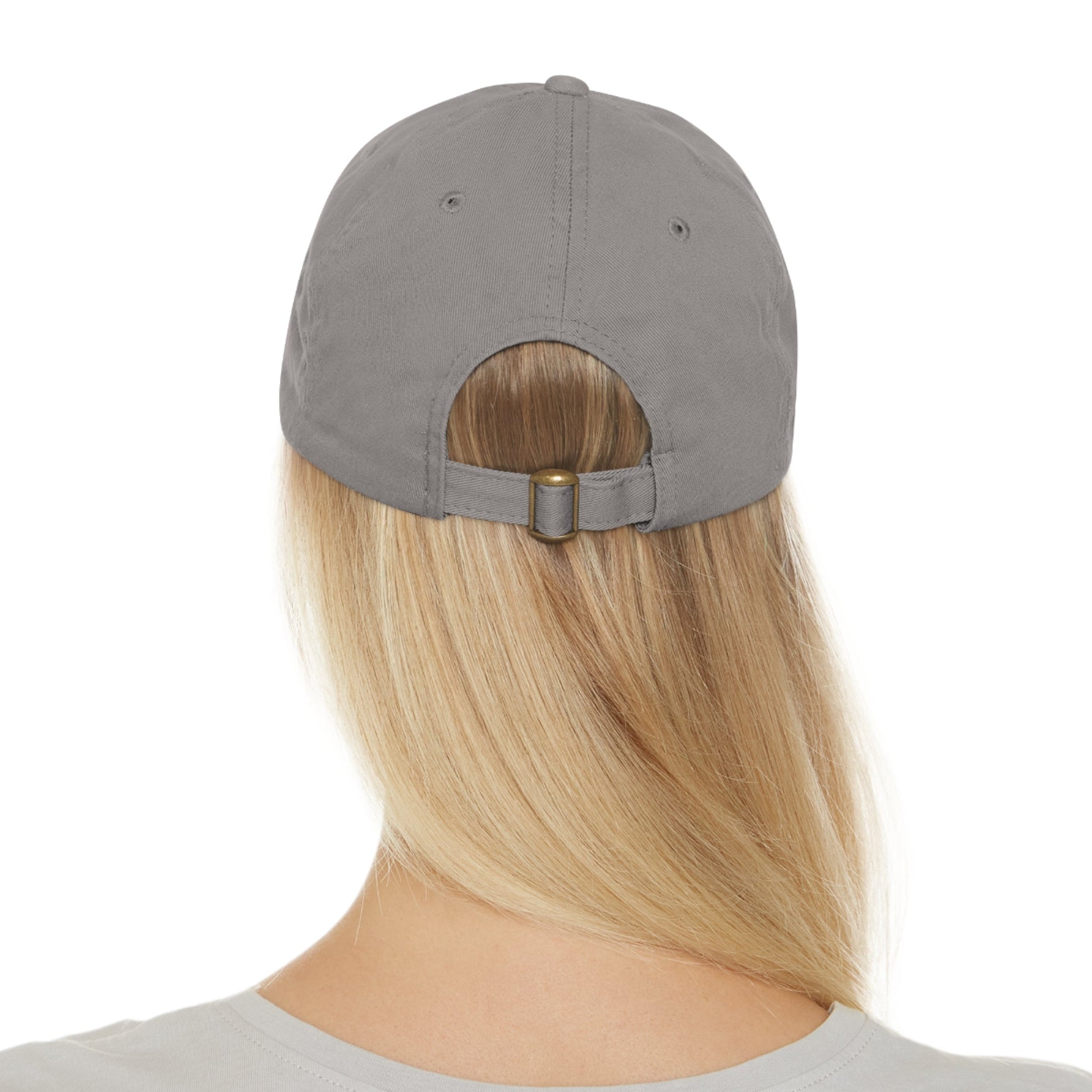 Dad Hat with Leather Patch (Round) Catvibesbylizanne
