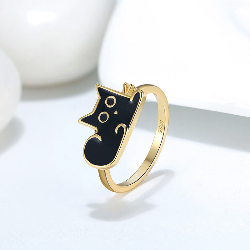 Dazzle & Meow: Exclusive Cat Lover Jewelry Ring Collection Featuring A Whimsical Black Cat Catvibesbylizanne