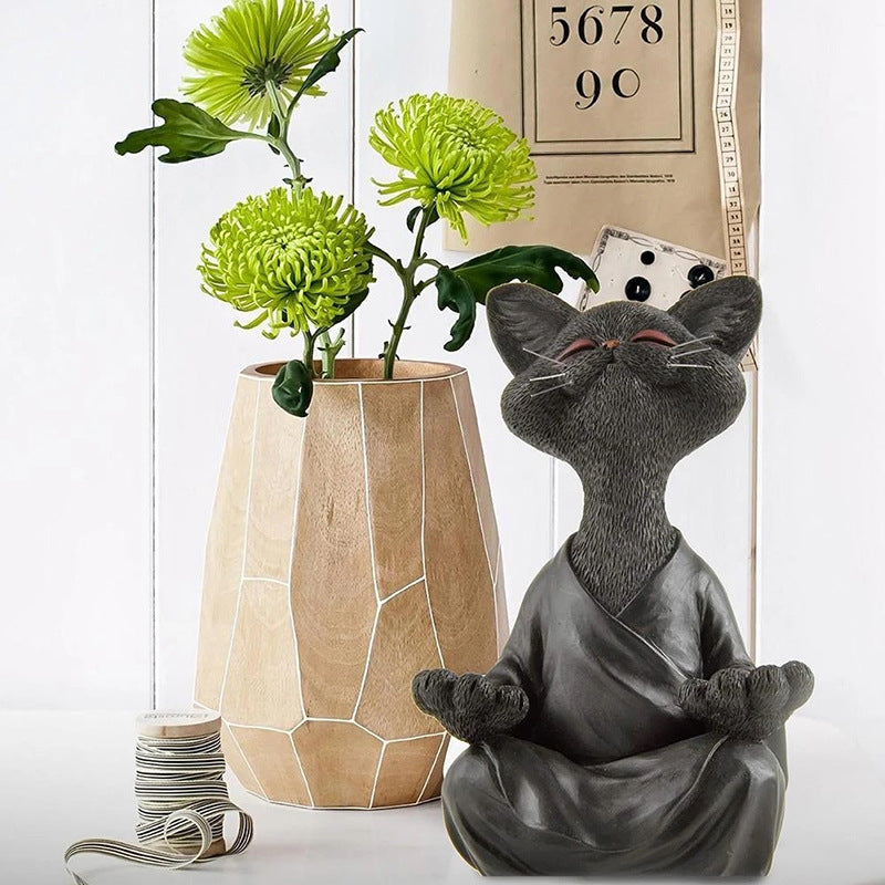 Zen Kitty: The Ultimate Cat Meditating Ornament for Home & Garden Decoration Catvibesbylizanne